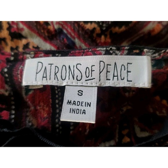 Patrons Of Peace Small Geometric Pattern Long Bell Sleeve Keyhole Neckline Dress - Picture 12 of 12